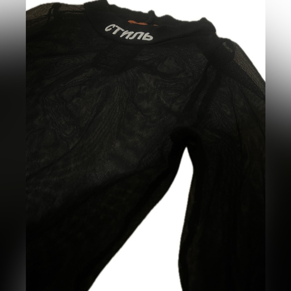 Heron Preston Gothic Black Mesh Bodysuit - Picture 9 of 9